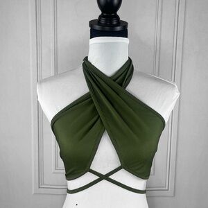 Green wrap cropped top 🖤